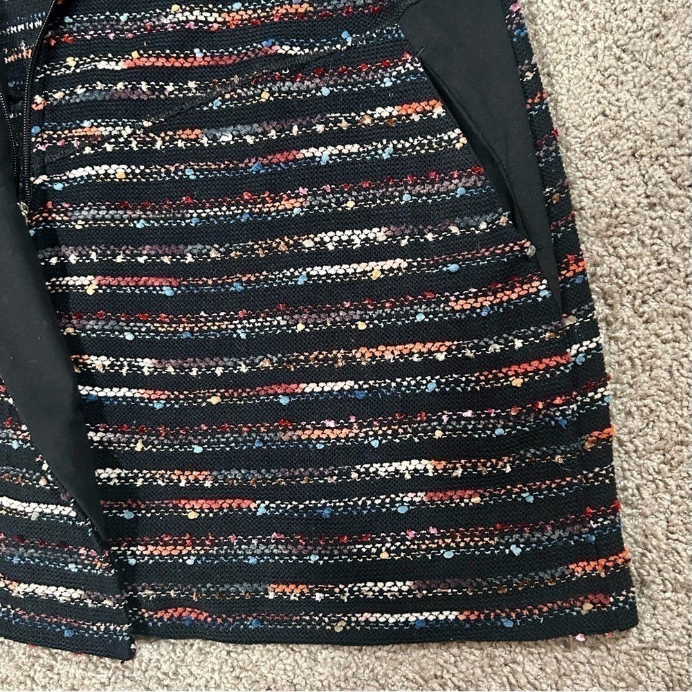 Erin London multicolored stripe zip up asymmetrical jacket with pockets Large - Picture 8 of 14